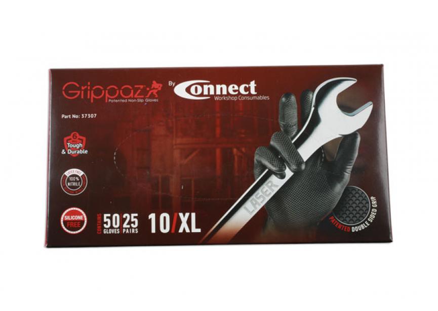 Grippaz Zwarte Nitril Handschoen XL doos 50st/25 Paar