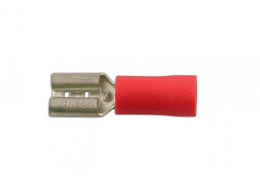 Kabelschoen rood F Push-On 4.8mm - 100st 