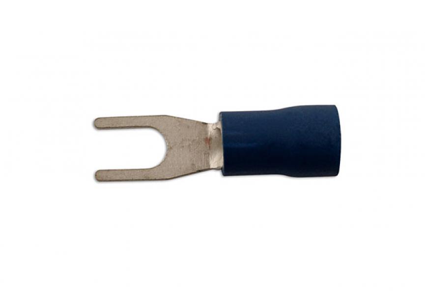 Kabelschoen blauw Vork 5.0mm 100st