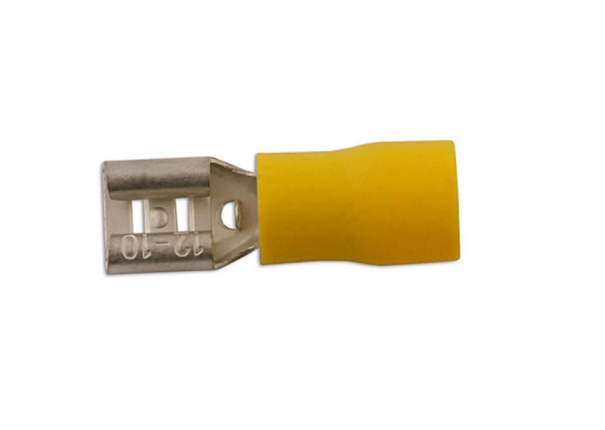 Kabelschoen geel F Iso Push-On 6.3mm 100st