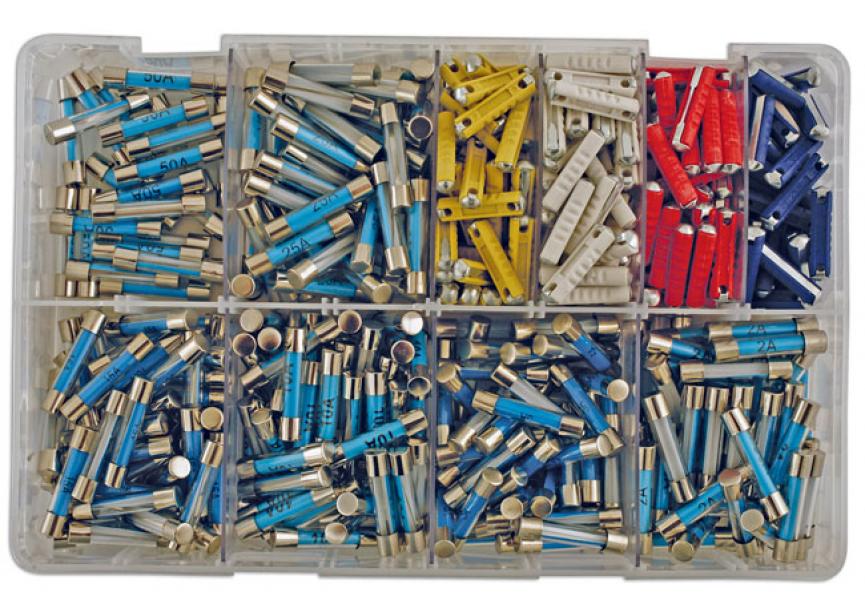 Assortiment glas/keramisch zekeringen 480 stuks