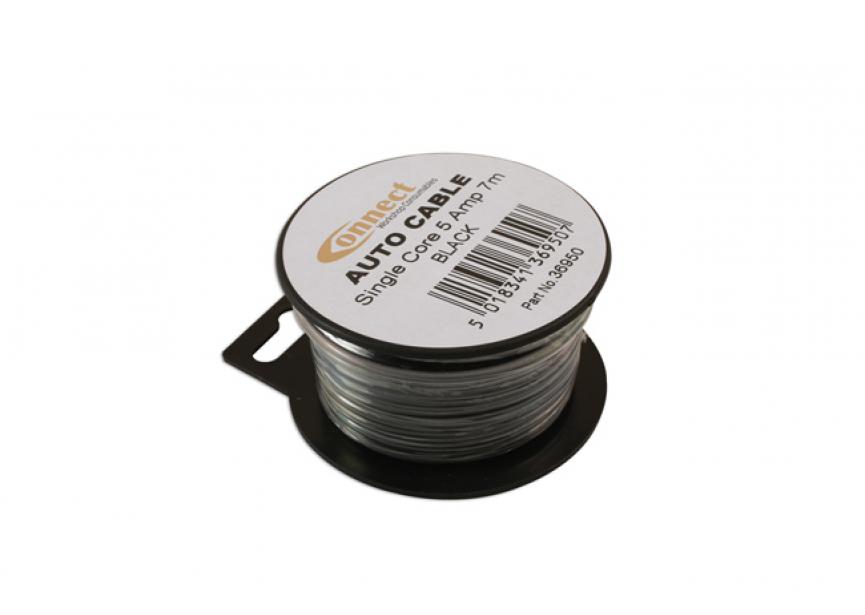 Mini autokabelhaspel 5Amp zwart - 7m 