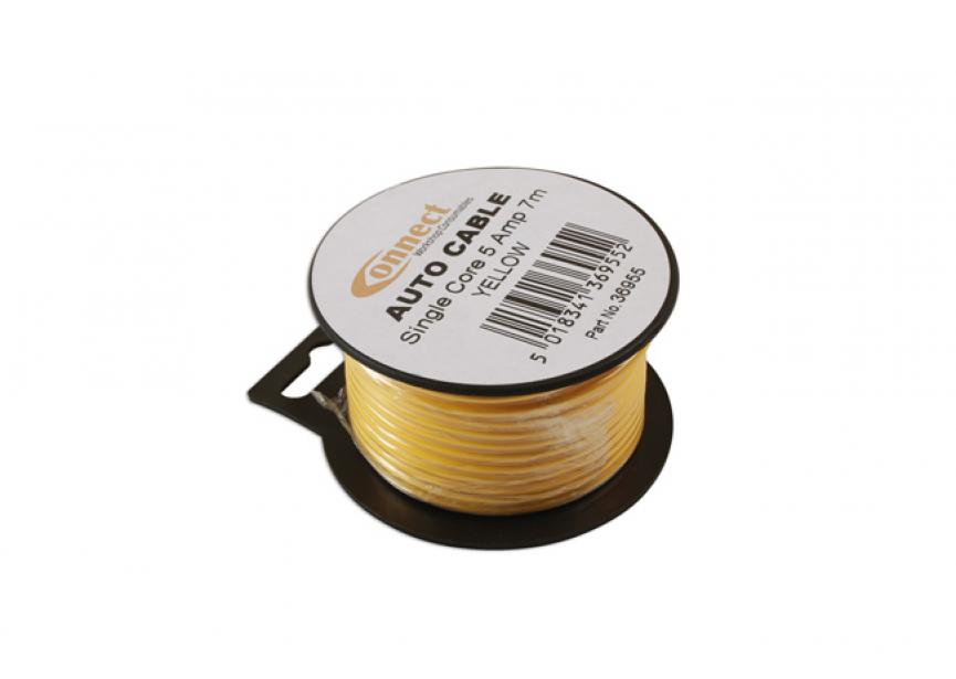 Mini autokabelhaspel 5Amp geel - 7m 