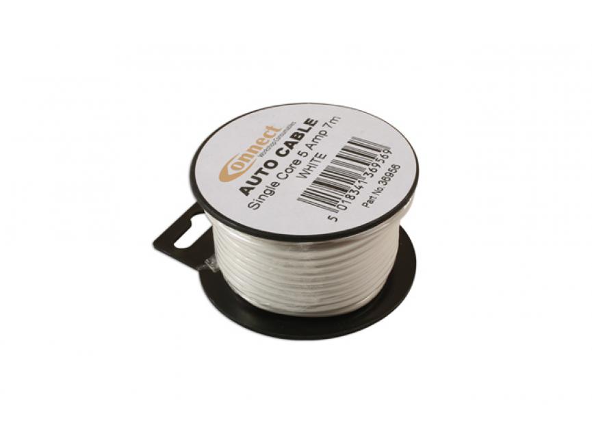 Mini autokabelhaspel 5Amp wit - 7m 