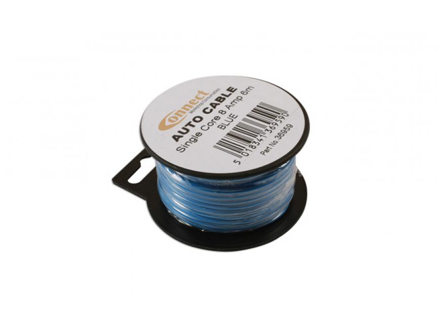 Mini autokabelhaspel 8Amp blauw - 6m 