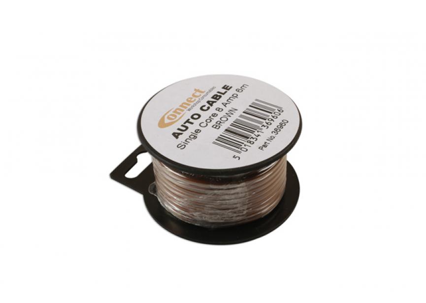 Mini autokabelhaspel 8Amp bruin - 6m 
