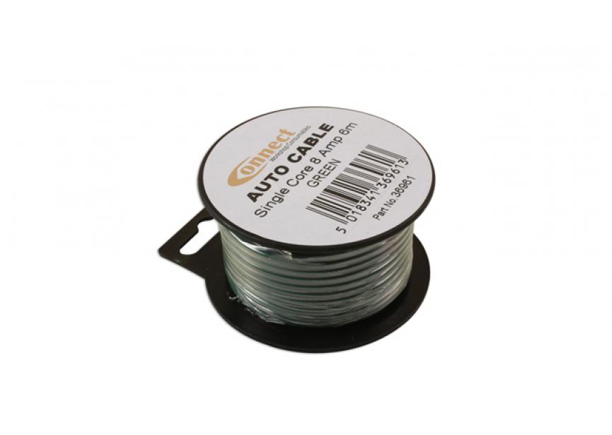 Mini autokabelhaspel 8Amp groen - 6m 