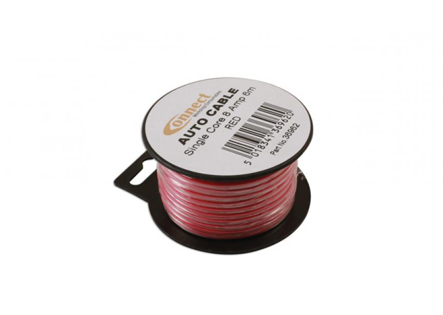 Mini autokabelhaspel 8Amp rood - 6m 