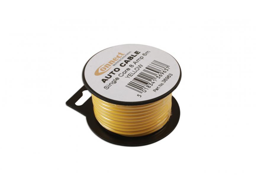 Mini autokabelhaspel 8Amp geel - 6m 