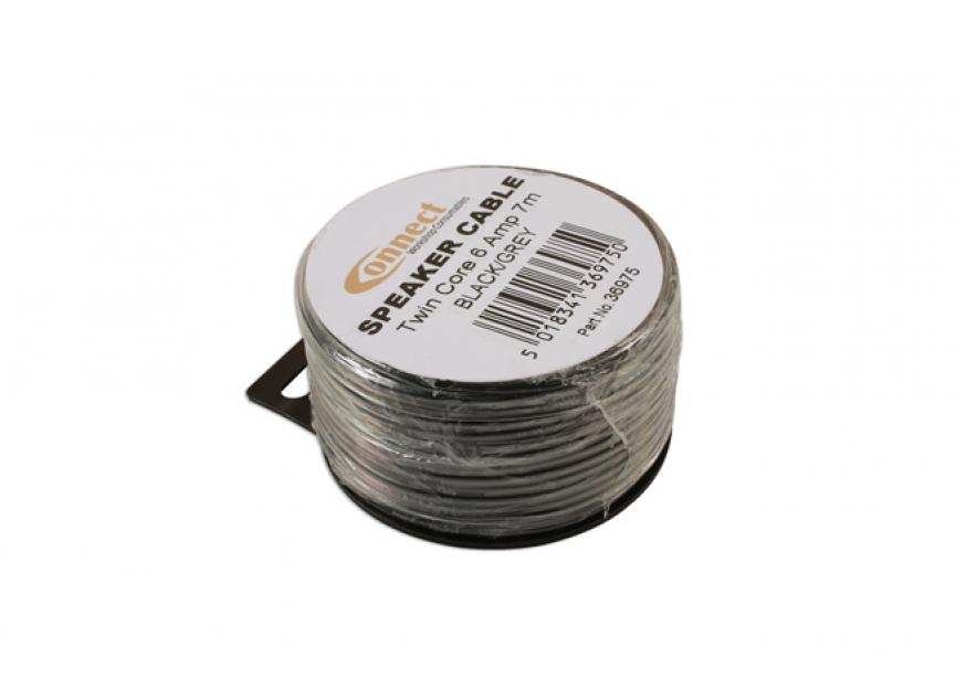 Luidsprekerkabel 6Amp zwart/grijs - 7m 