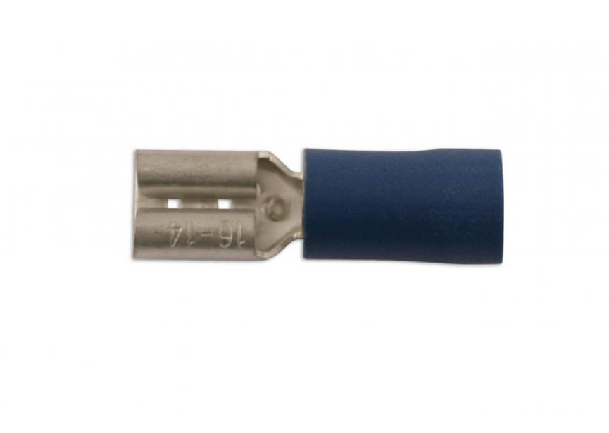 Kabelschroen blauw F Push-On - 6.3 10stuks