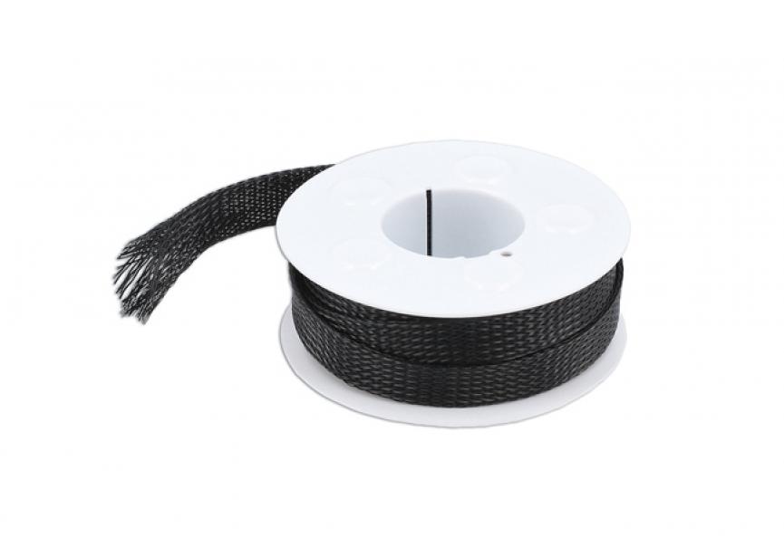 Uitbreidbare gevlochten kous 12 mm 5m spoel in een clam blister