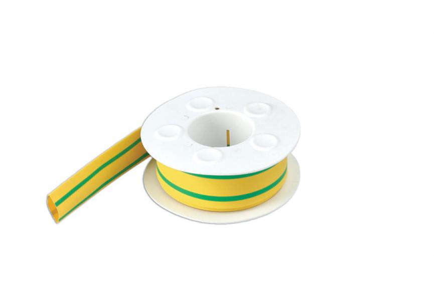 Geel / Groene Aarde 13,0 mm Krimpkous op rol 3 m