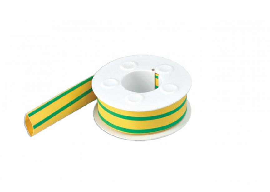 Geel / Groene Aarde 15,0 mm Krimpkous op rol 3 m
